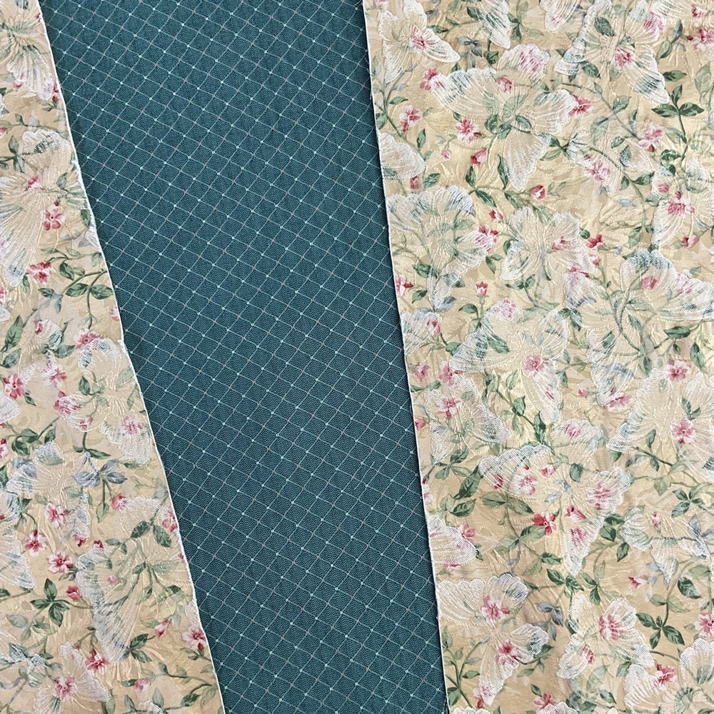 Butterfly floral & diamond stitched upholstery fabric panels